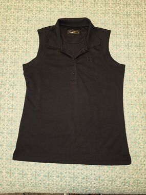 Loudmouth Women's Black Sleeveless Polo Tank